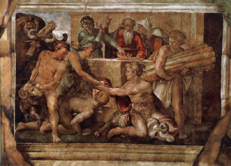Michelangelo Buonarroti The victim Noachs Spain oil painting art